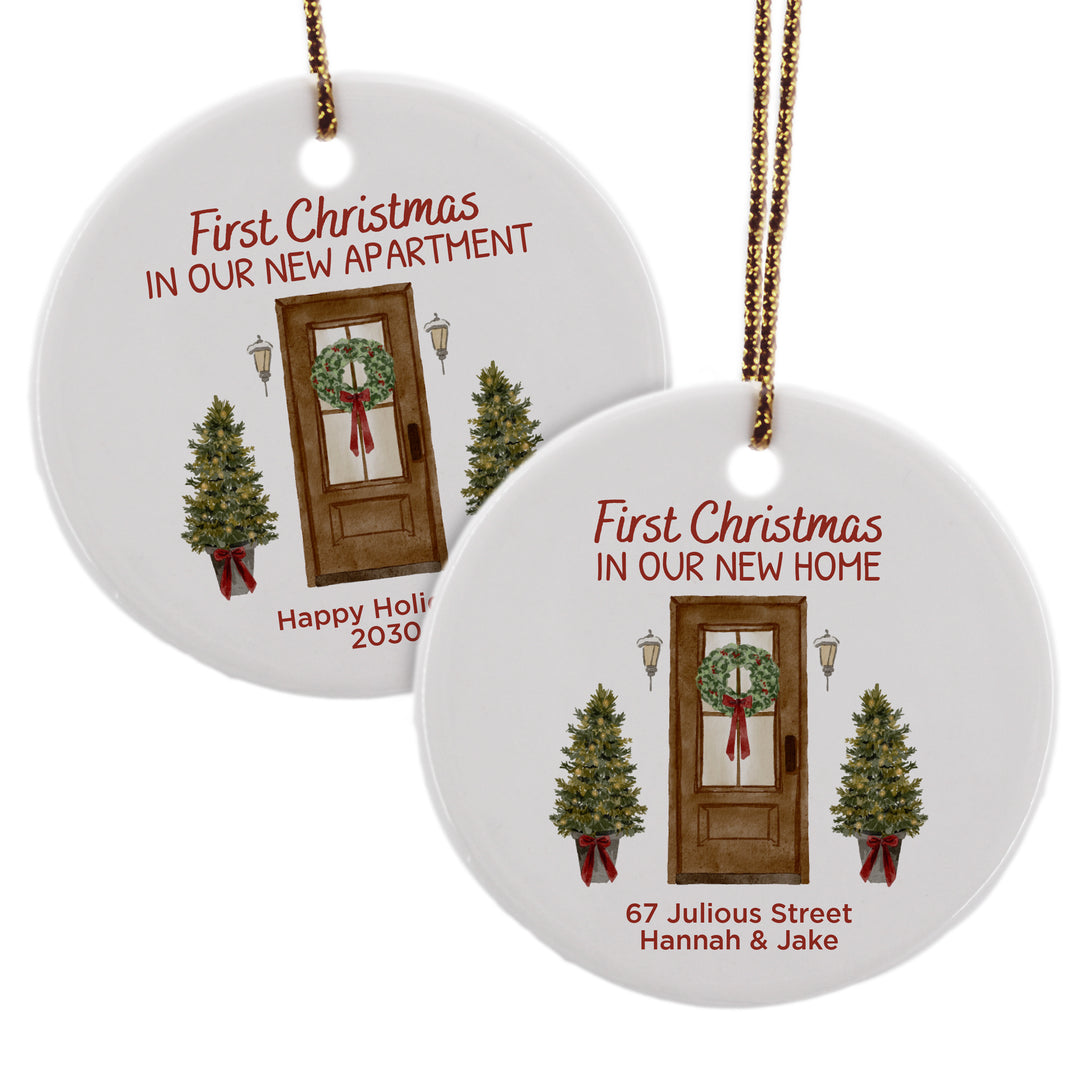 Personalized First Christmas New Home Ornament, Keepsake Gift, Christmas Door Ornament