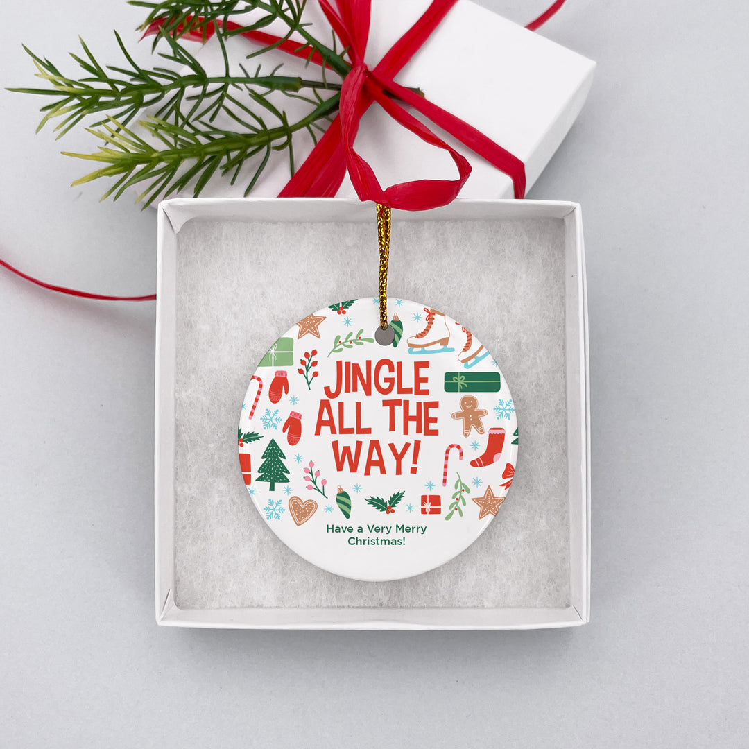 Personalized Christmas Tree Ornament - Christmas Pattern
