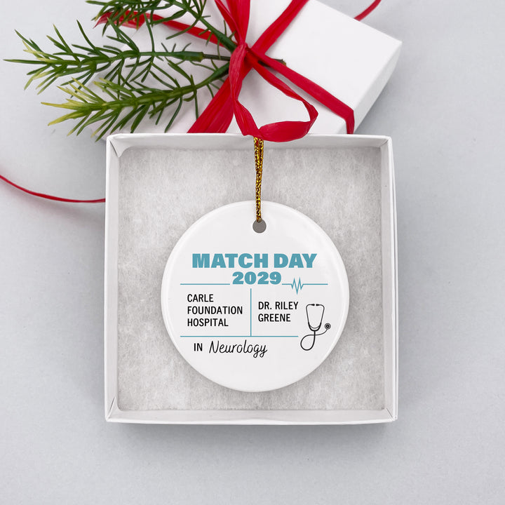 Match Day Ornament, Custom Residency Ornament, Doctor Gift