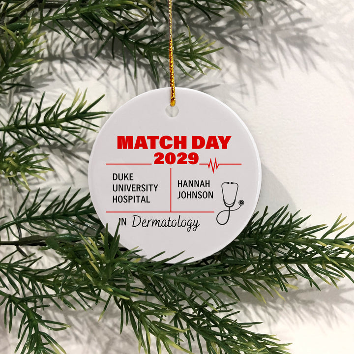 Match Day Ornament, Custom Residency Ornament, Doctor Gift