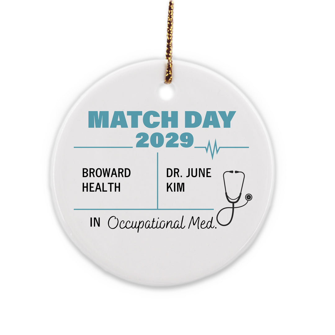 Match Day Ornament, Custom Residency Ornament, Doctor Gift