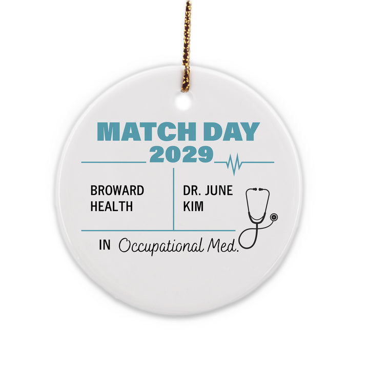 Match Day Ornament, Custom Residency Ornament, Doctor Gift