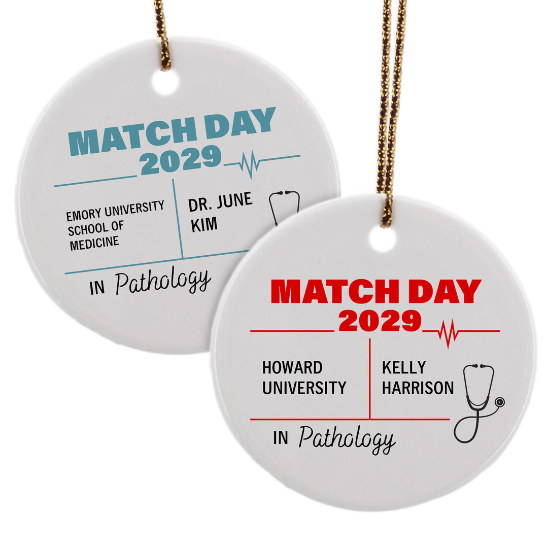 Match Day Ornament, Custom Residency Ornament, Doctor Gift