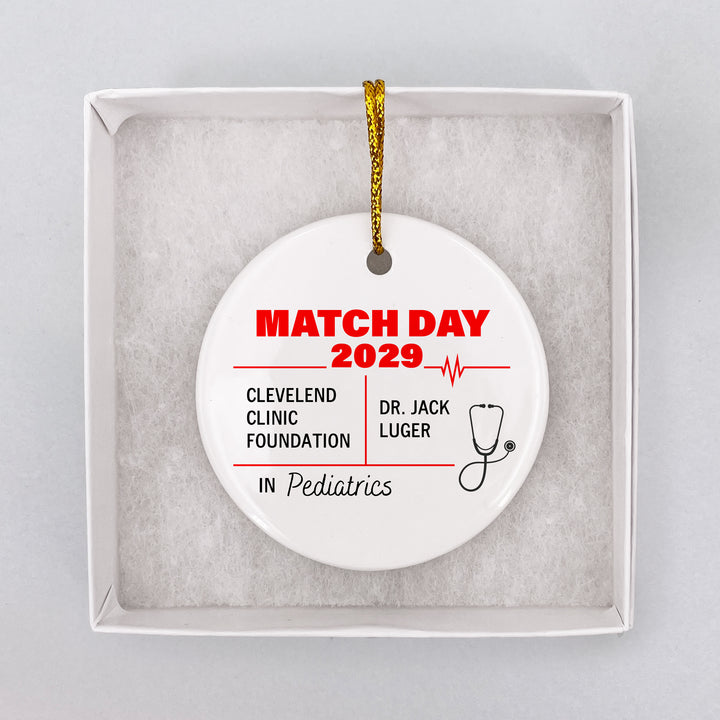 Match Day Ornament, Custom Residency Ornament, Doctor Gift
