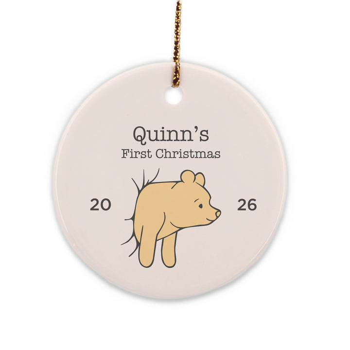 Classic Winnie the Pooh Ornament,  Personalized Baby's First Christmas Ornament, Pooh Got Stuck