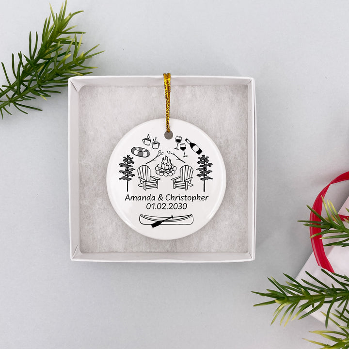 Custom Lake Doodle Ornament, Bachelorette Ornament, Family Vacation Keepsake
