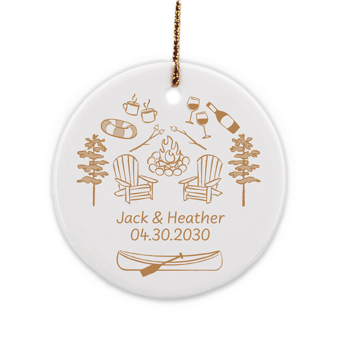 Custom Lake Doodle Ornament, Bachelorette Ornament, Family Vacation Keepsake