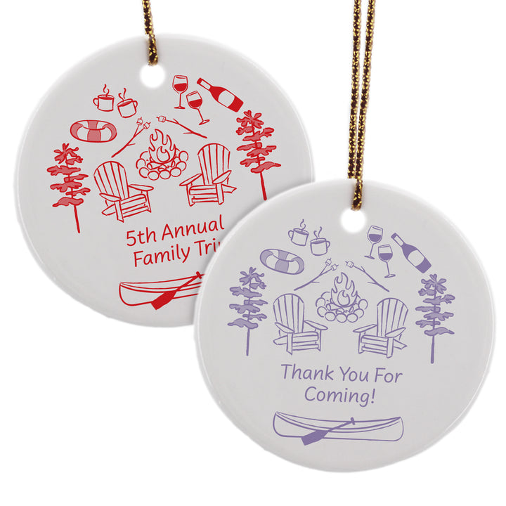 Custom Lake Doodle Ornament, Bachelorette Ornament, Family Vacation Keepsake