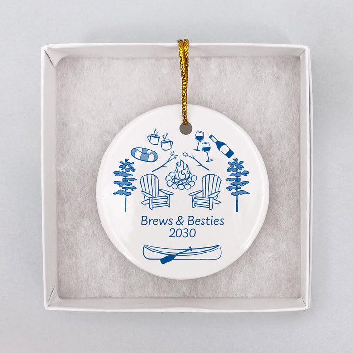 Custom Lake Doodle Ornament, Bachelorette Ornament, Family Vacation Keepsake