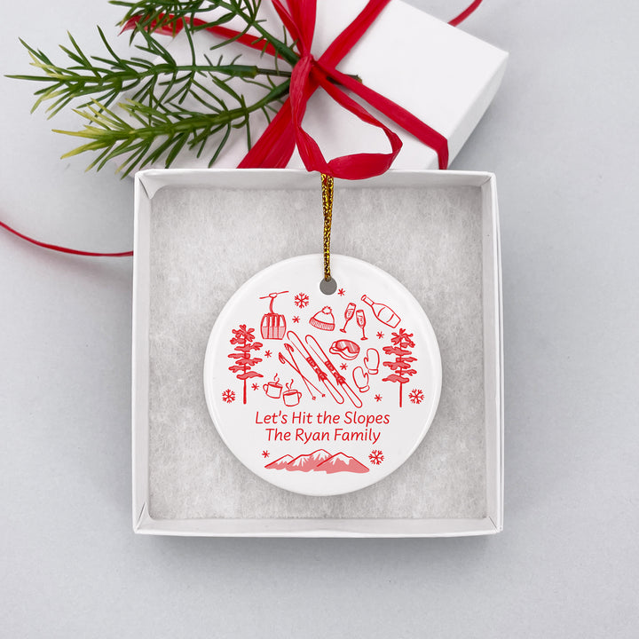Custom Ski Doodle Ornament, Après Ski Bachelorette Ornament, Family Vacation Keepsake