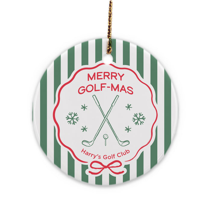 Personalized Golf Christmas Ornament, Oh Christmas Tee, Golf Stripe Christmas Ornament