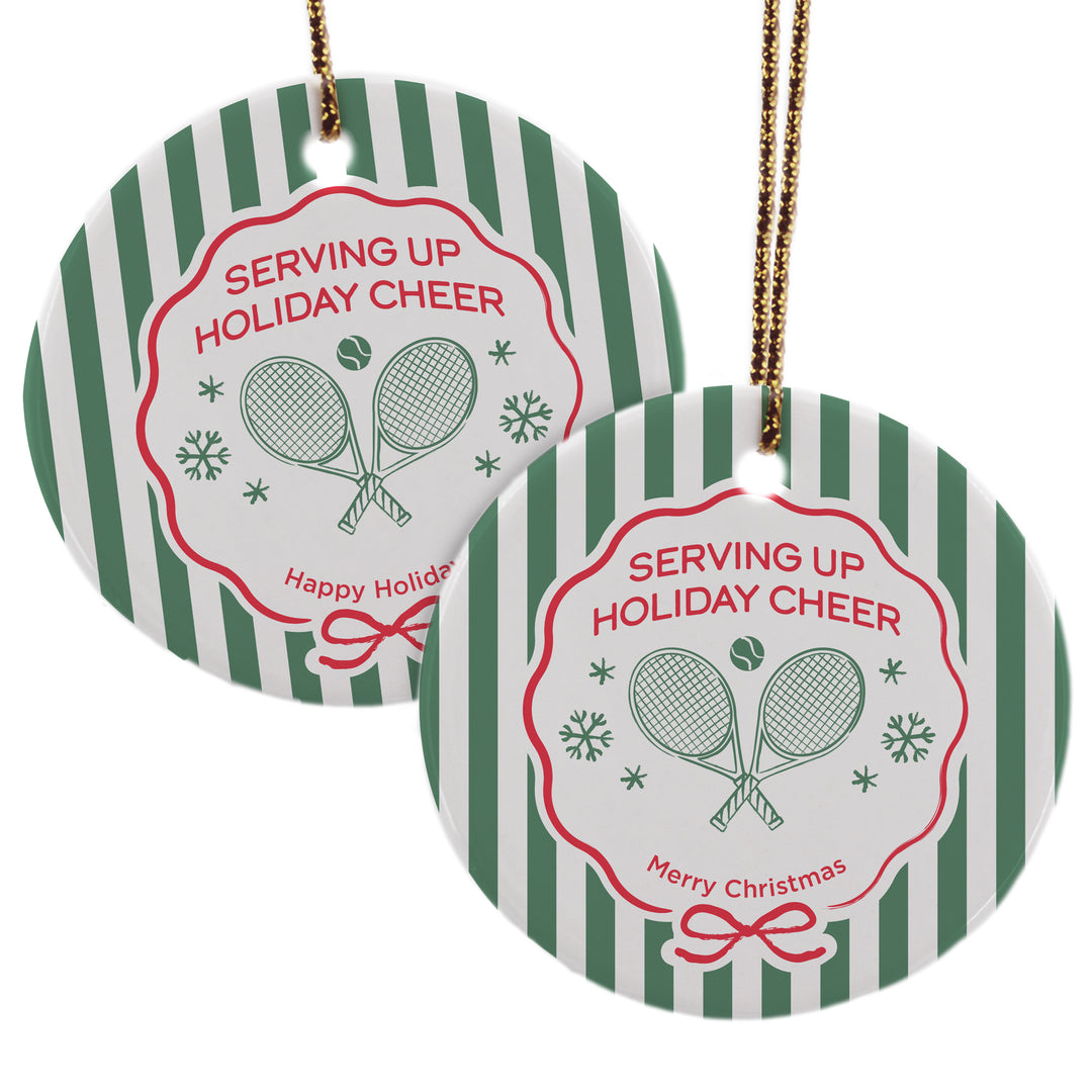 Personalized Tennis Christmas Ornament, A Very Merry Smash-mas, Tennis Stripe Christmas Ornament