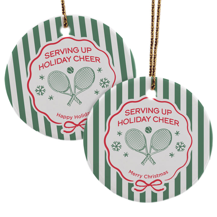 Personalized Tennis Christmas Ornament, A Very Merry Smash-mas, Tennis Stripe Christmas Ornament