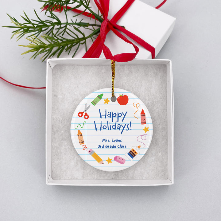 Teacher Christmas Ornament Personalized, Thank You Keepsake Gift, Student Gift
