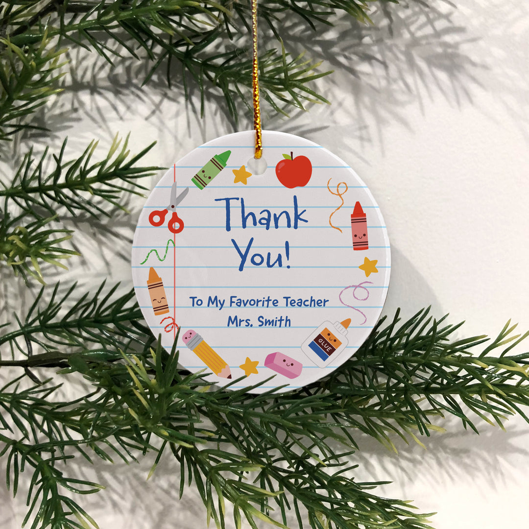 Teacher Christmas Ornament Personalized, Thank You Keepsake Gift, Student Gift
