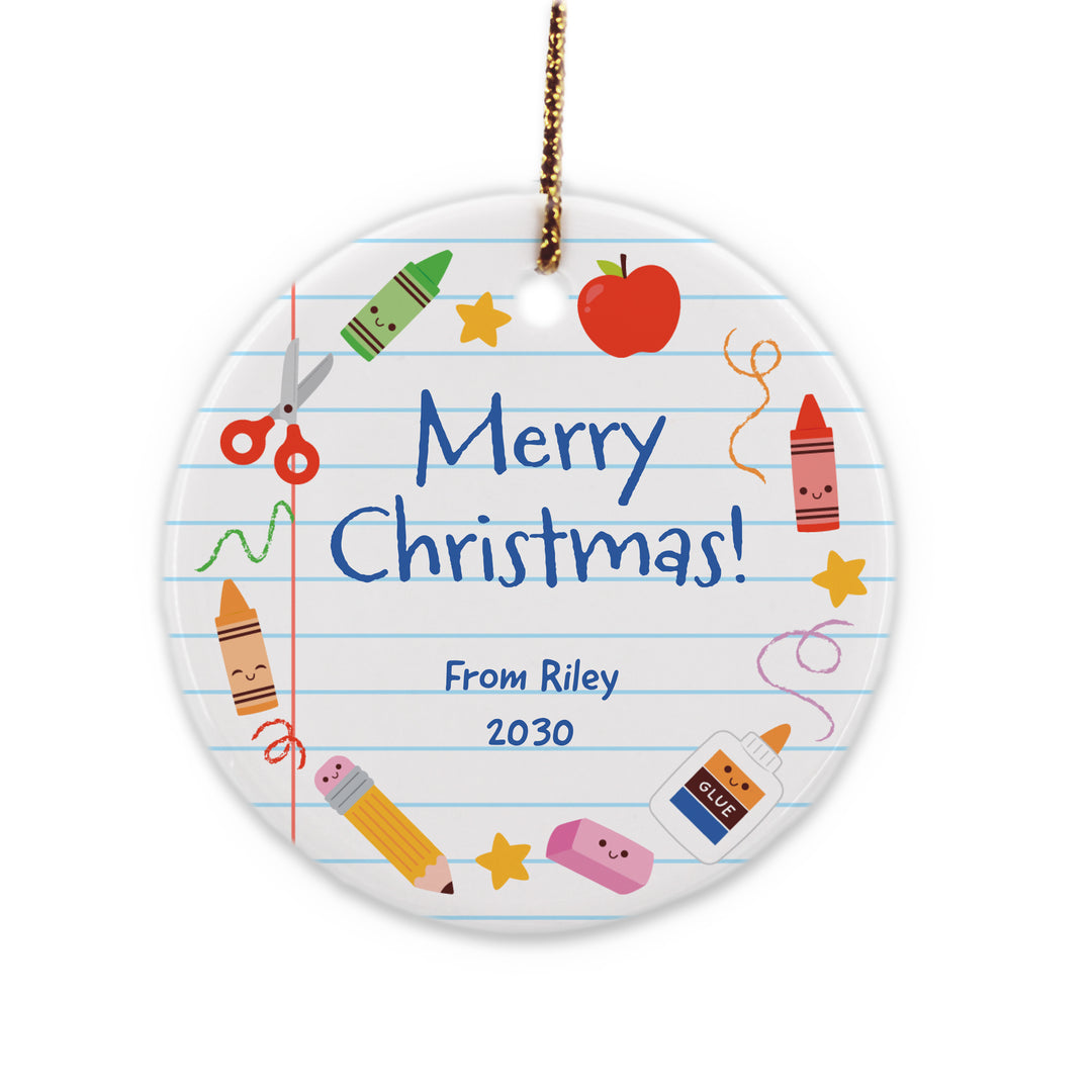 Teacher Christmas Ornament Personalized, Thank You Keepsake Gift, Student Gift