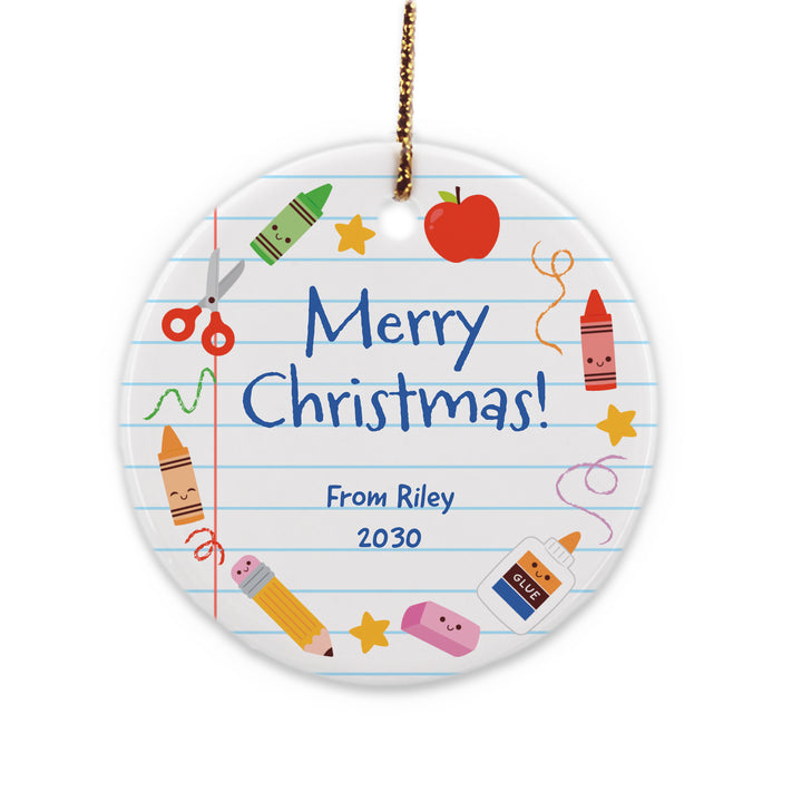 Teacher Christmas Ornament Personalized, Thank You Keepsake Gift, Student Gift