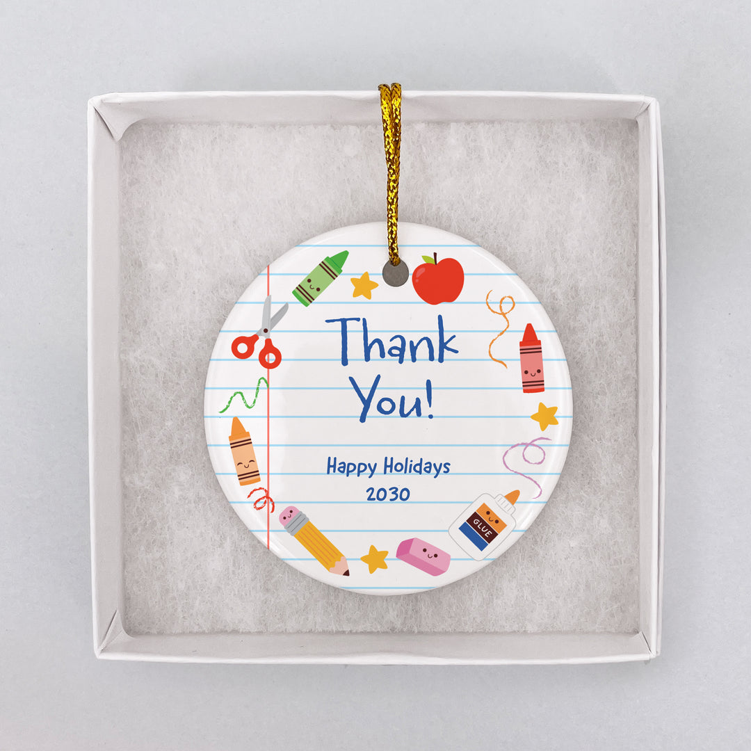 Teacher Christmas Ornament Personalized, Thank You Keepsake Gift, Student Gift
