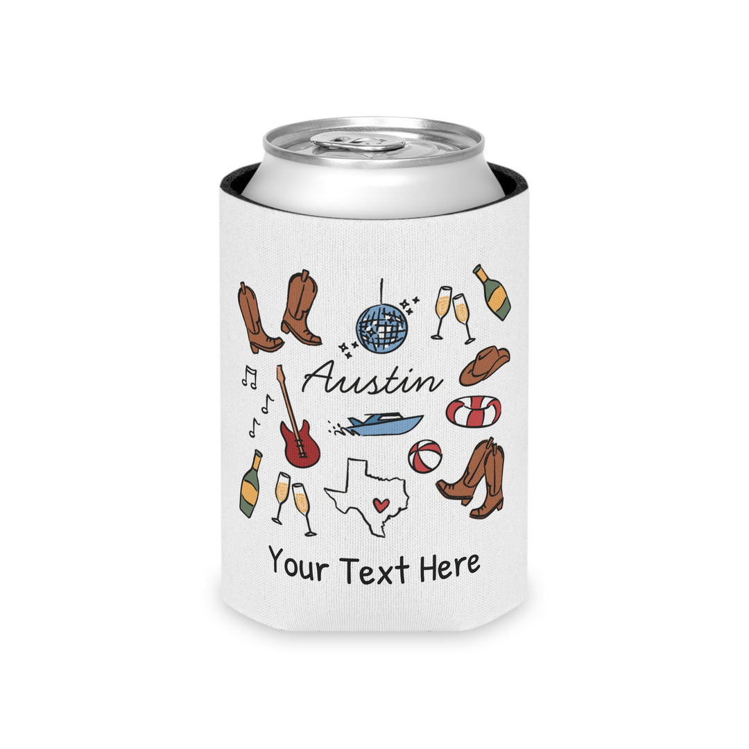 Austin Can Cooler — Personalized Bachelorette Party Can Cooler