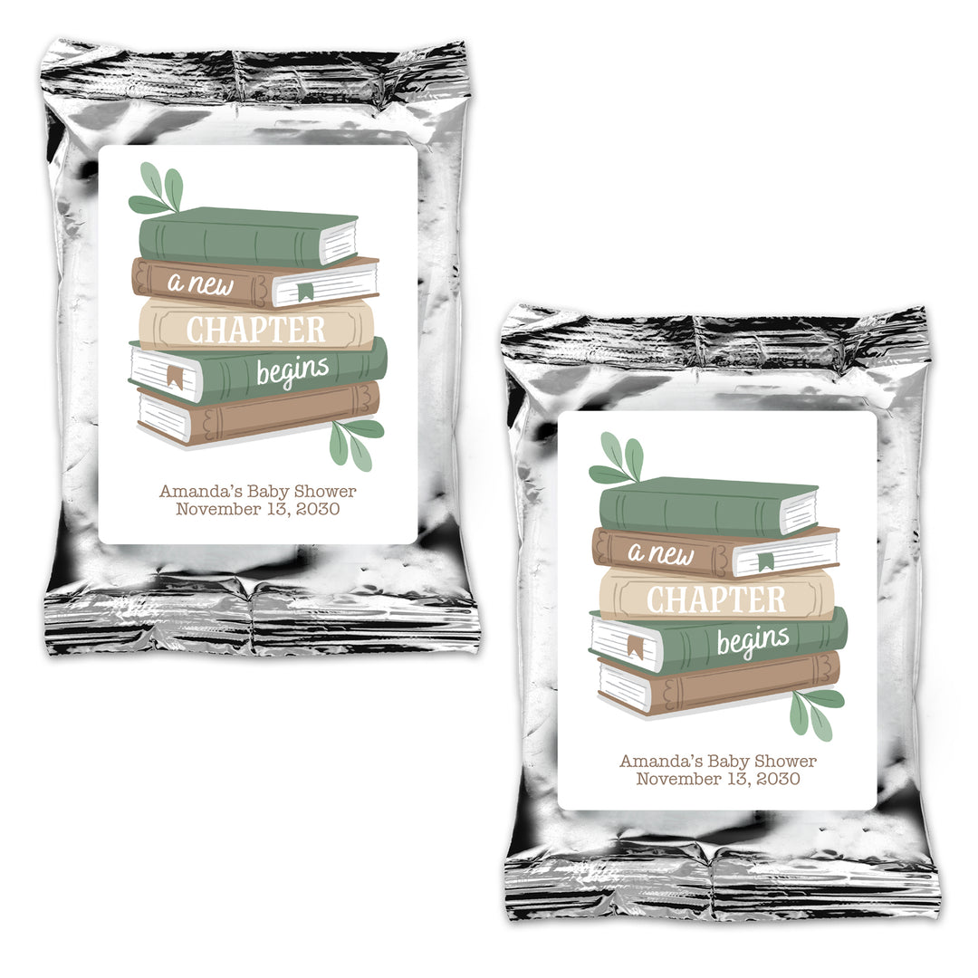 A New Chapter Begins Baby Shower Coffee Favor, Book Themed Baby Shower, Personalized Favors