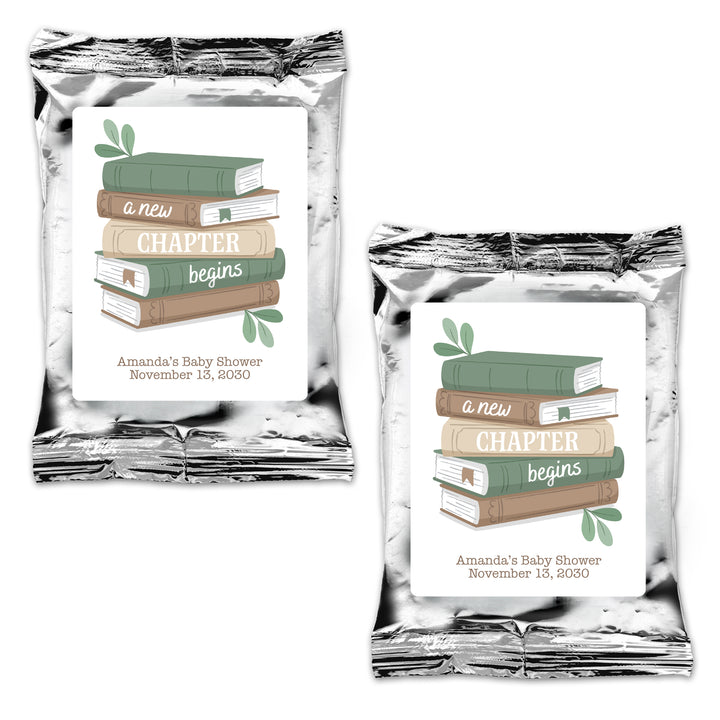 A New Chapter Begins Baby Shower Coffee Favor, Book Themed Baby Shower, Personalized Favors