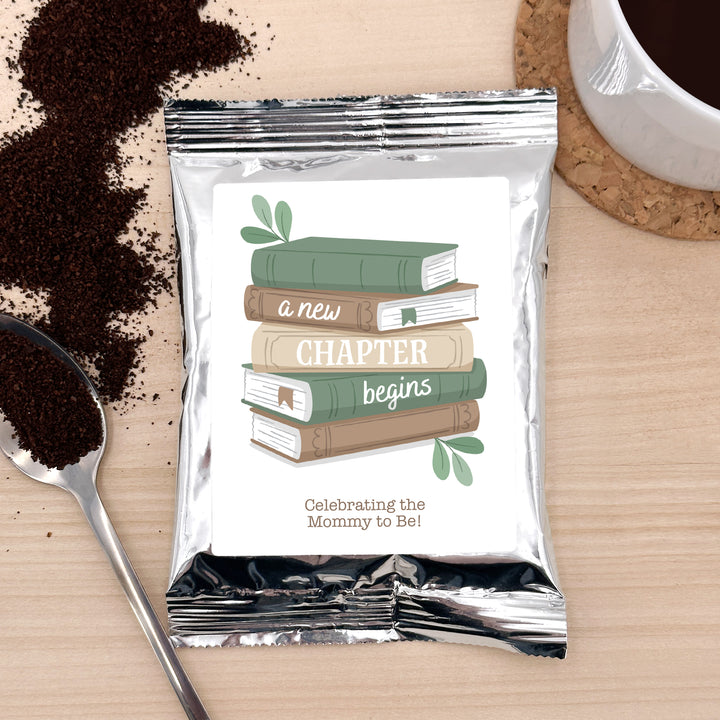 A New Chapter Begins Baby Shower Coffee Favor, Book Themed Baby Shower, Personalized Favors
