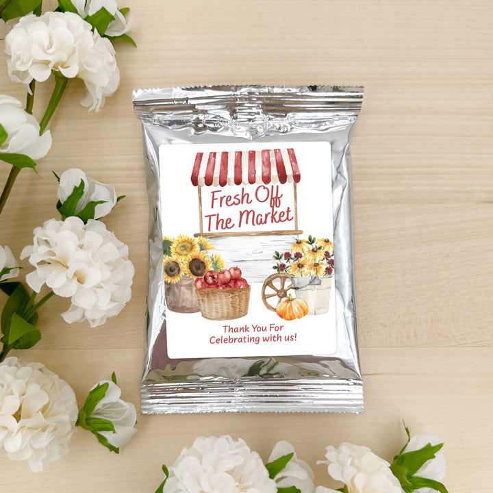Personalized Fresh off the Market Fall Bridal Shower Coffee Favors