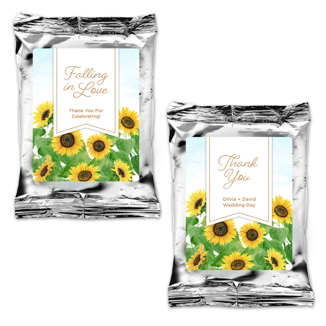 Custom Coffee Wedding Favors, Sunflower Themed Coffee