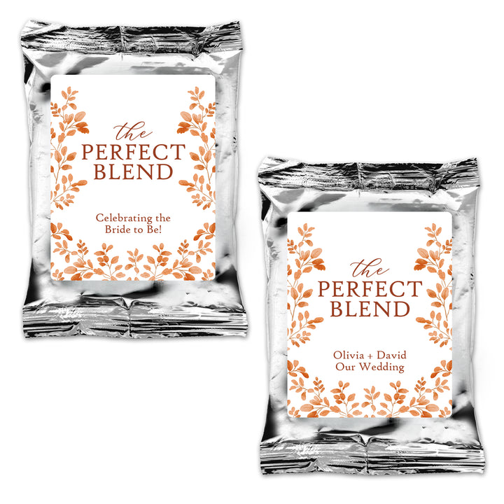 The Perfect Blend, Coffee Wedding Favors, Fall Bridal Shower Coffee, Autumn Leaves