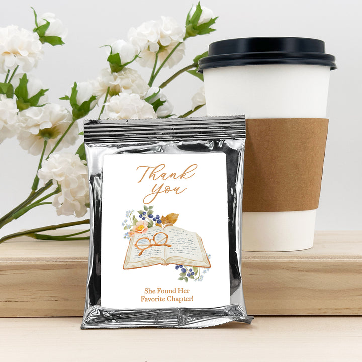 Personalized Coffee Favors, Bridal Shower Gift, Bridal Book Club, Book Themed Bridal Shower