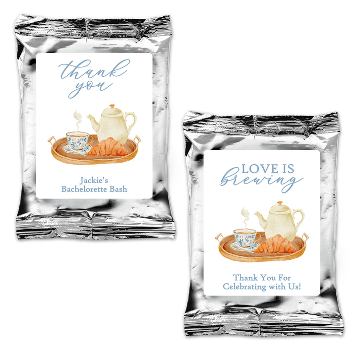 Personalized Coffee Favors, Bridal Shower Gift, Love is Brewing, Bridal Shower Cafe