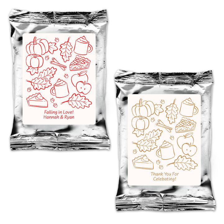 Fall Doodle Coffee Favors, Bridal Showers, Baby Showers, Friendsgiving Favors