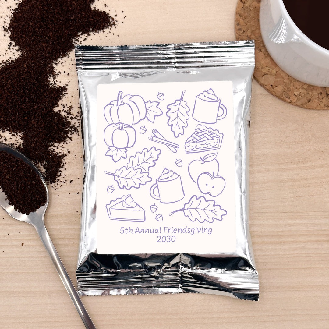 Fall Doodle Coffee Favors, Bridal Showers, Baby Showers, Friendsgiving Favors