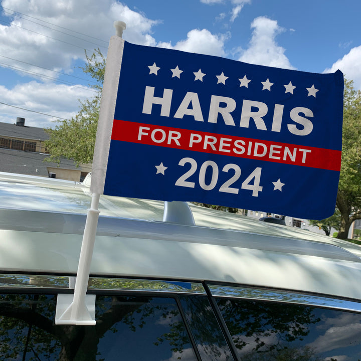 Political Car Flag, Presidential Election 2024, Harris 2024