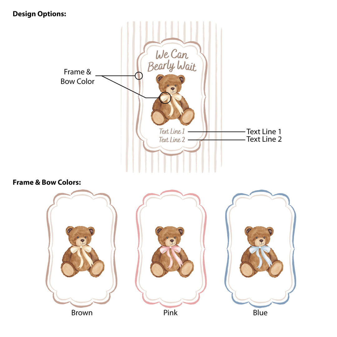 We Can Bearly Wait, Baby Shower Favor, Wildflower Seed Packets