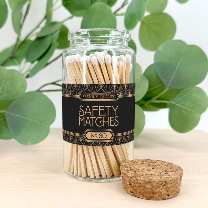 Apothecary Jar Safety Matches, Custom Decorative Matches, Home Décor Gifts, Art Deco Match Jar