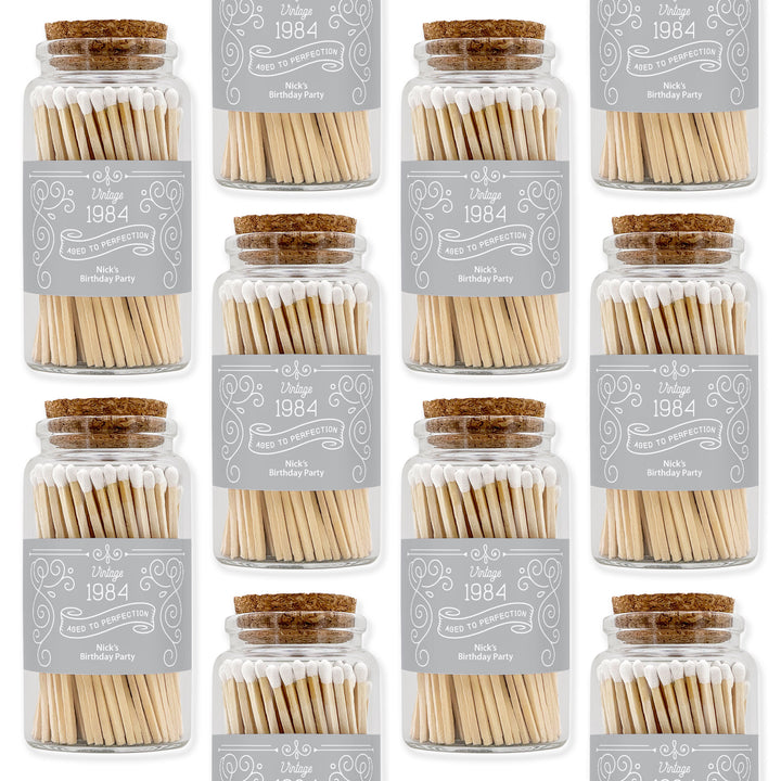Apothecary Jar Safety Matches, Custom Decorative Matches, Birthday Present Gift, Vintage Aged to Perfection