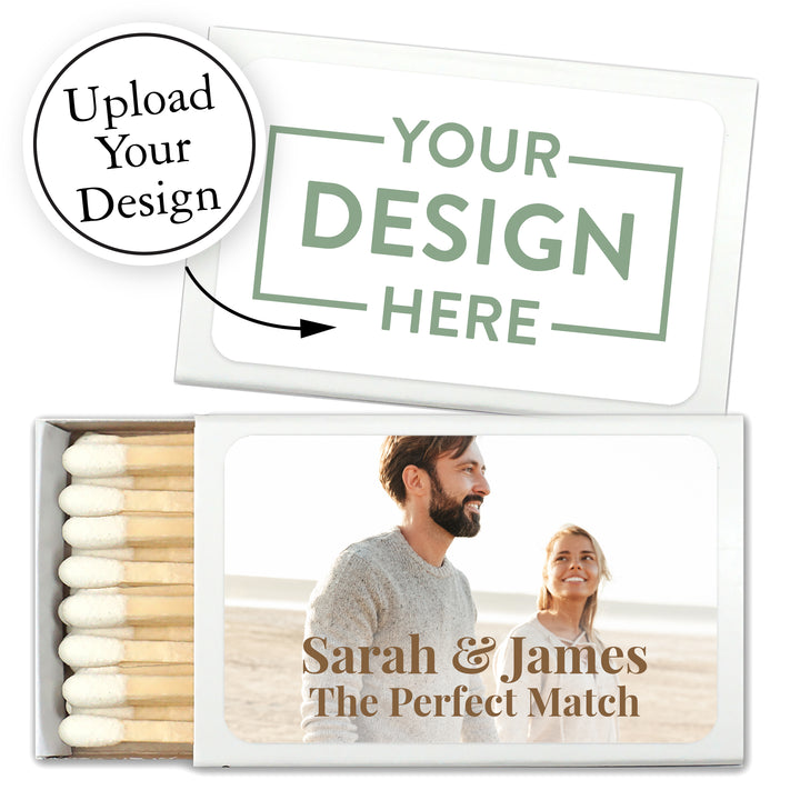 Custom Matchbooks, Custom Matches, Personalized Matches, Wedding Matches, Custom Matchboxes, Custom Party Favors -50 white boxes in a set