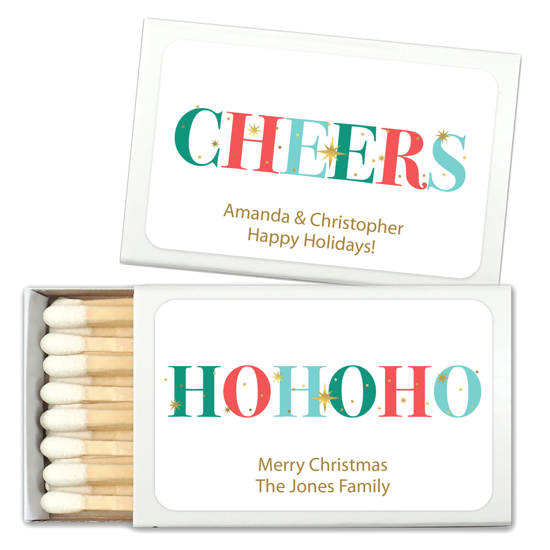 Personalized Christmas Matches, Christmas Sparkle - Set of 50