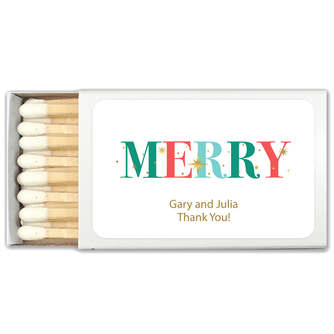 Personalized Christmas Matches, Christmas Sparkle - Set of 50