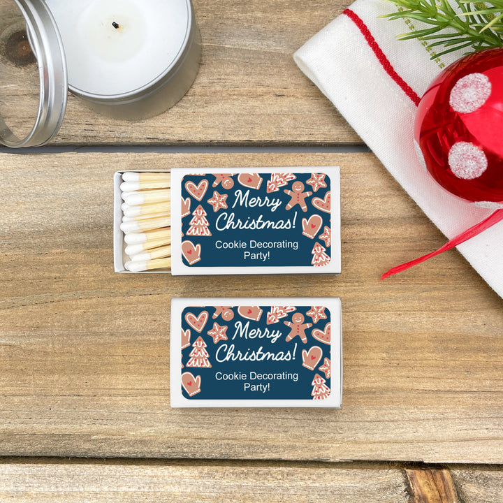Personalized Christmas Matches, Gingerbread Cookies - Set of 50