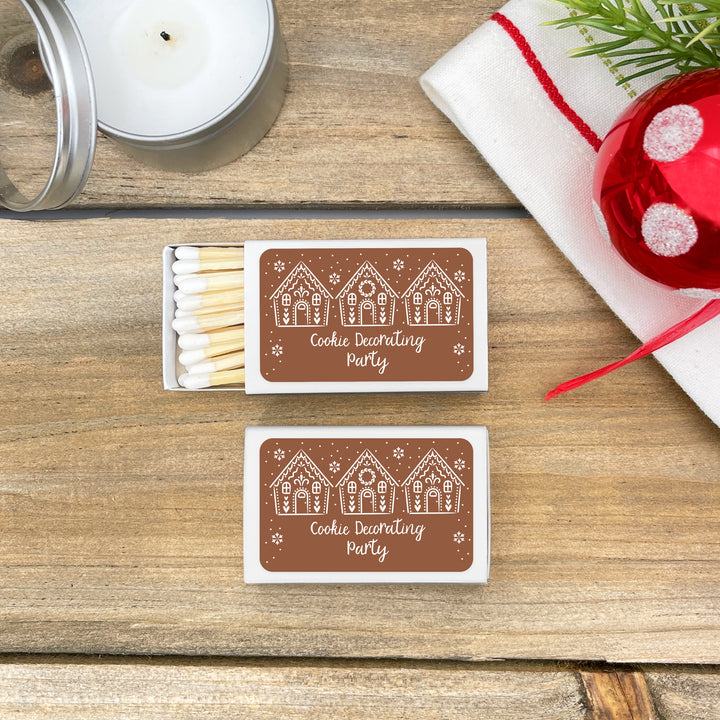 Personalized Christmas Matches, Gingerbread Houses - Set of 50