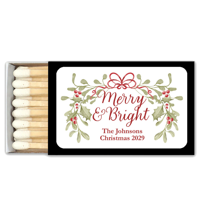 Merry & Bright, Mistletoe & Bows Matches - Set of 50