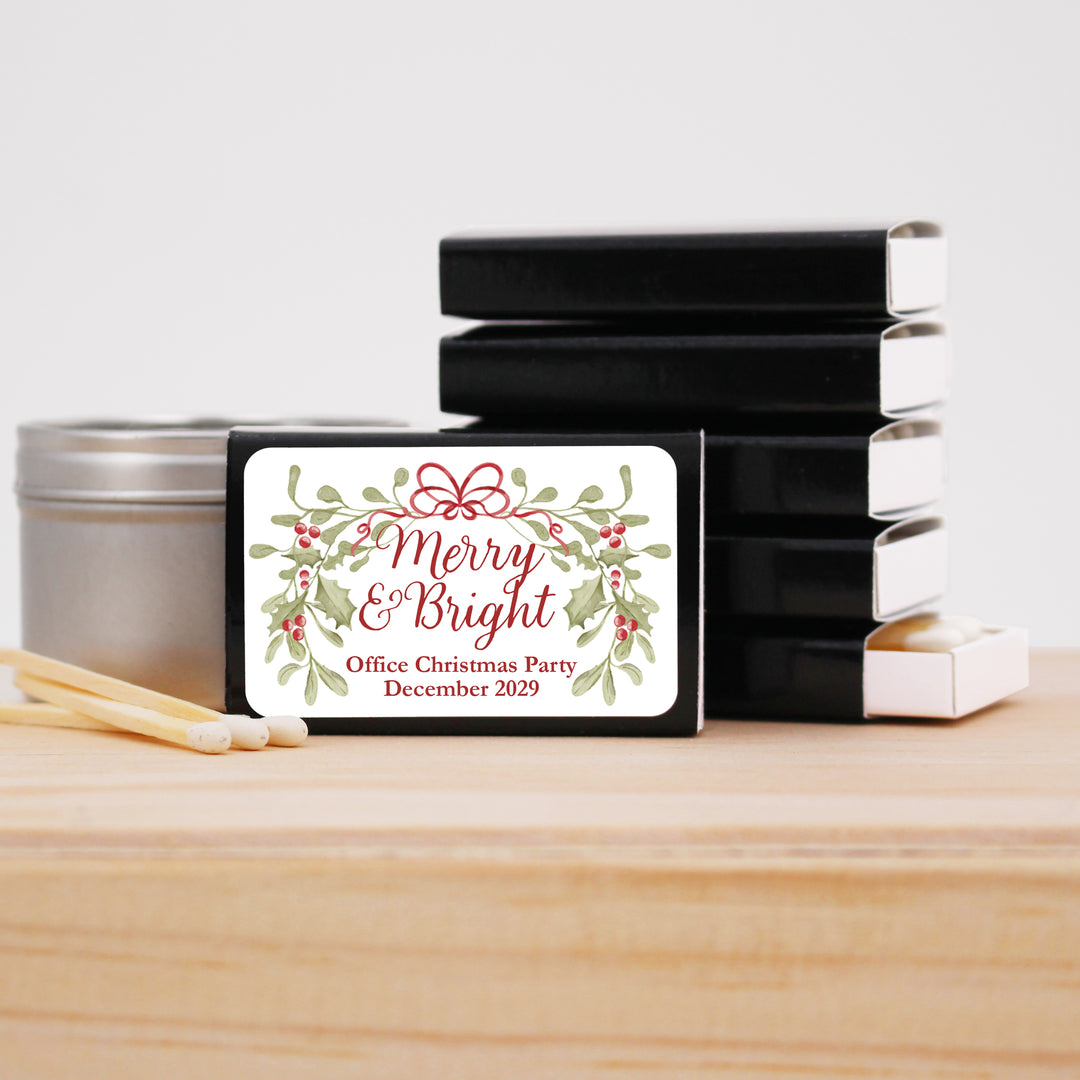 Merry & Bright, Mistletoe & Bows Matches - Set of 50