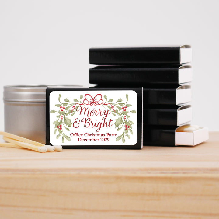Merry & Bright, Mistletoe & Bows Matches - Set of 50