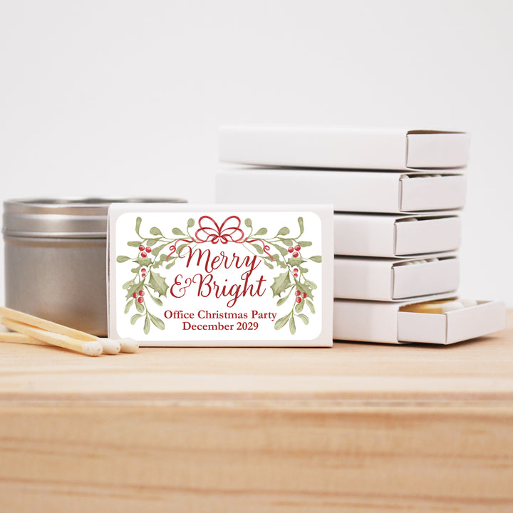 Merry & Bright, Mistletoe & Bows Matches - Set of 50