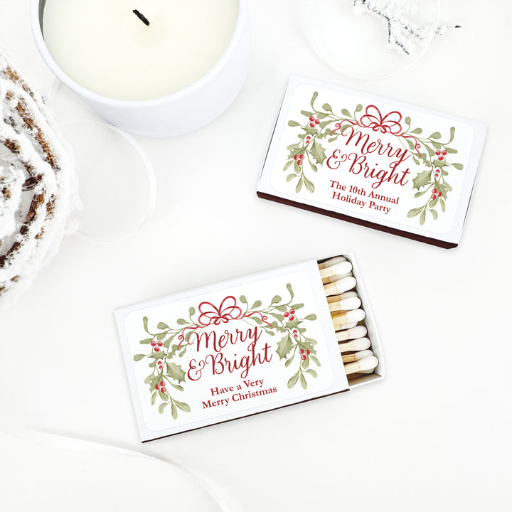 Merry & Bright, Mistletoe & Bows Matches - Set of 50