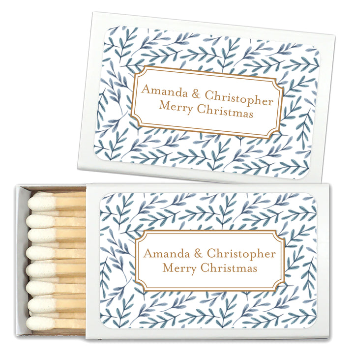 Personalized Christmas Matches, Winter Patterns - Set of 50