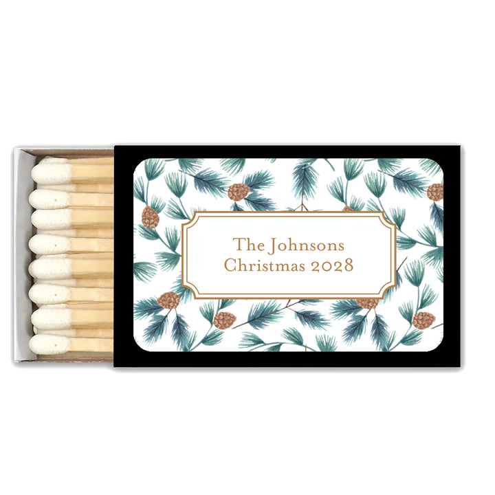 Personalized Christmas Matches, Winter Patterns - Set of 50