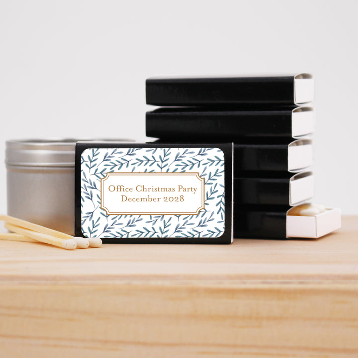 Personalized Christmas Matches, Winter Patterns - Set of 50
